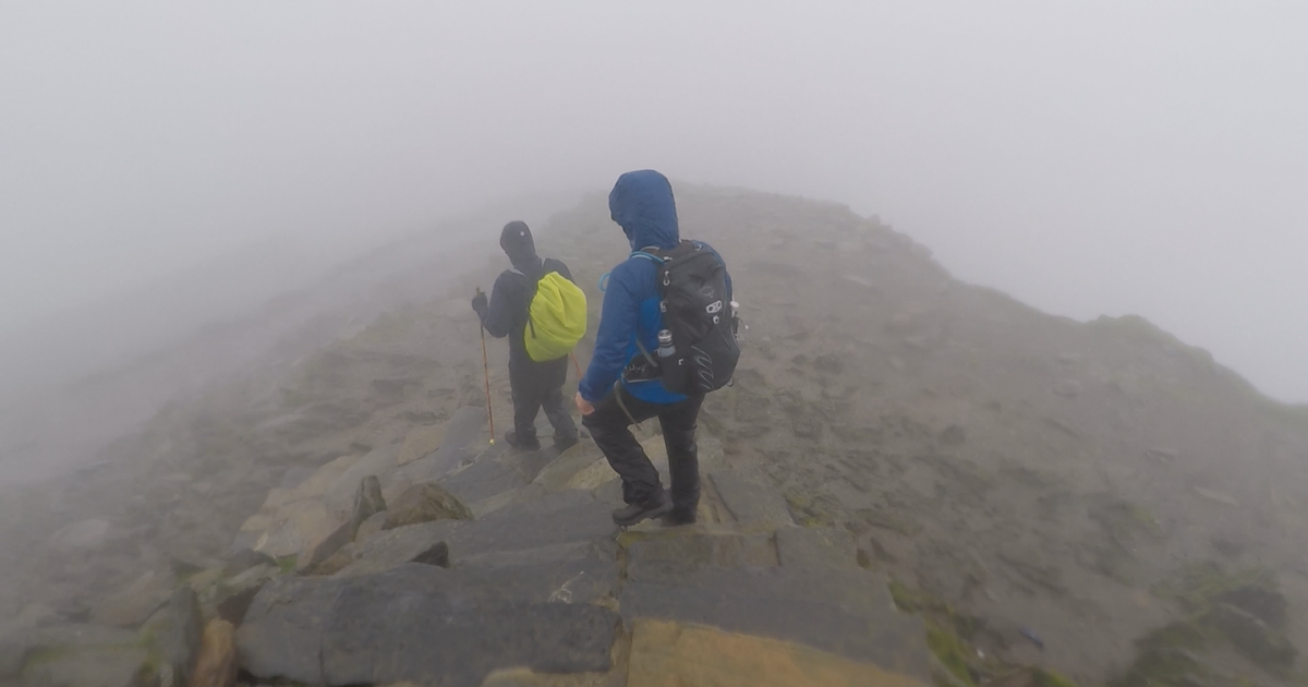 huono näkyvyys Scafell Pikellä