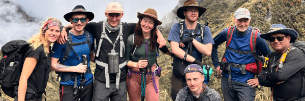 Group photos of participants on the Inca Trail Trek